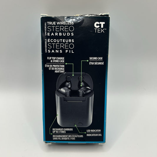 CT Tek True Wireless Stereo Earbuds w/ Charging Case – Open Box