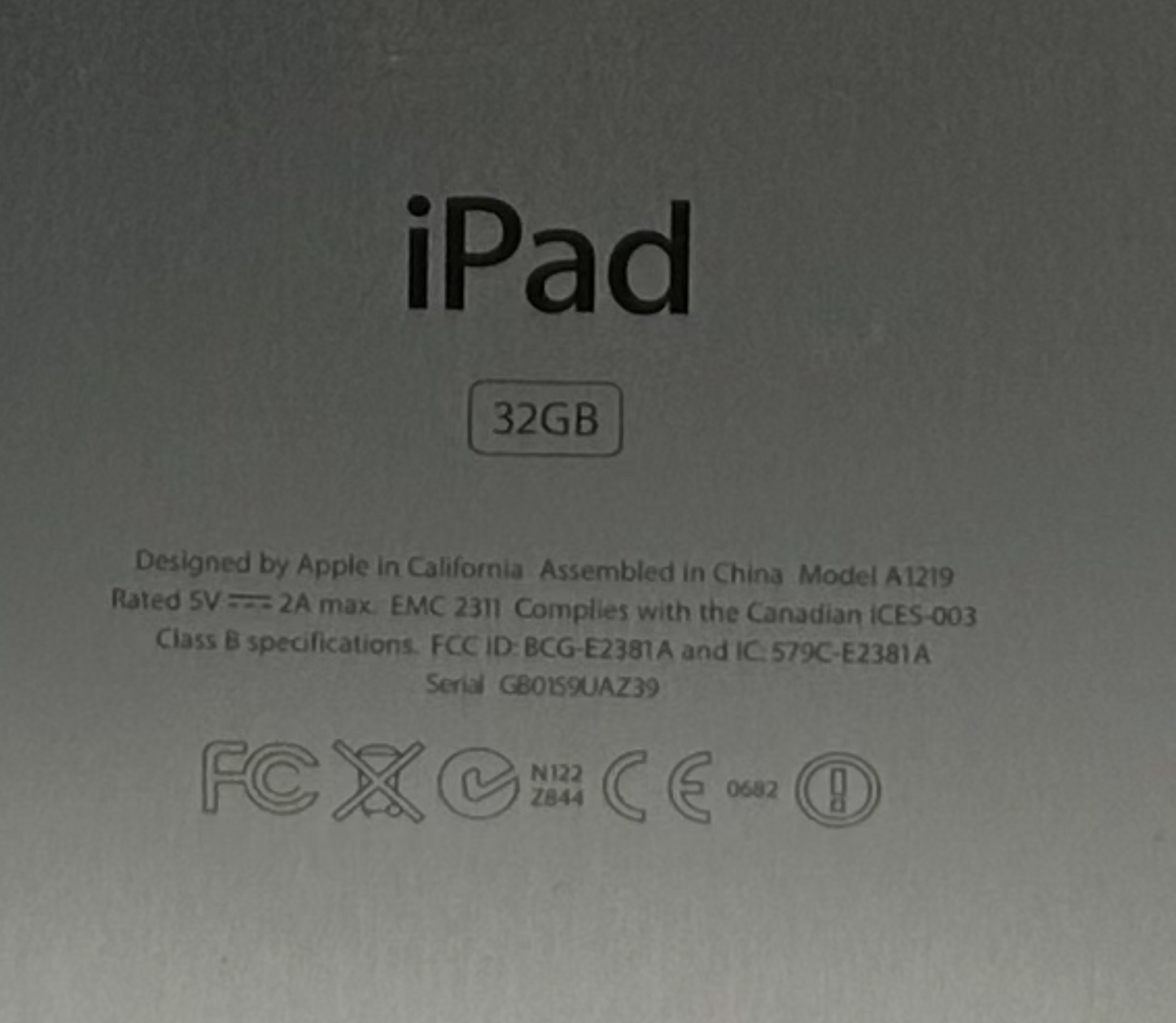 Apple iPad 1st Gen A1219 32GB Wi-Fi 9.7" Tablet – Vintage Parts Only