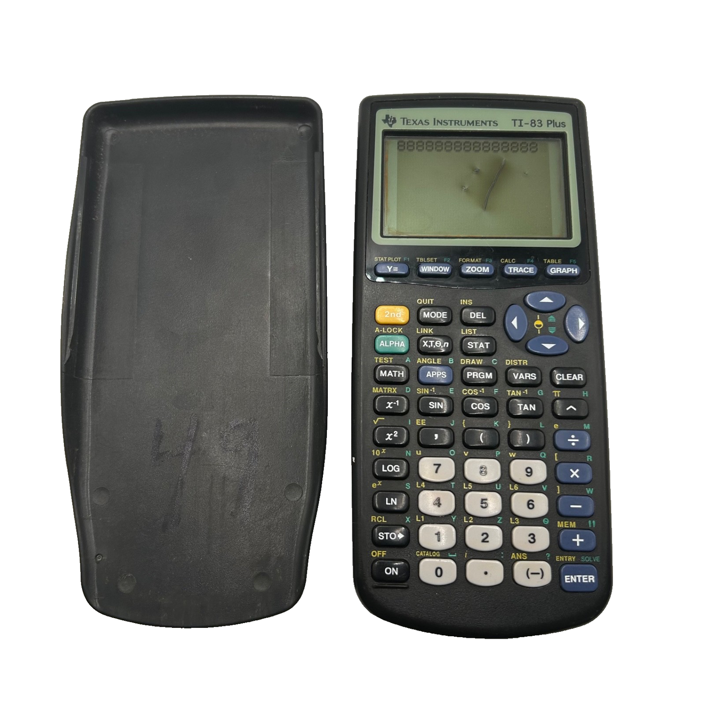Texas Instruments TI-83 Plus Graphing Calculator w/ Cover Tested, Screen Damage