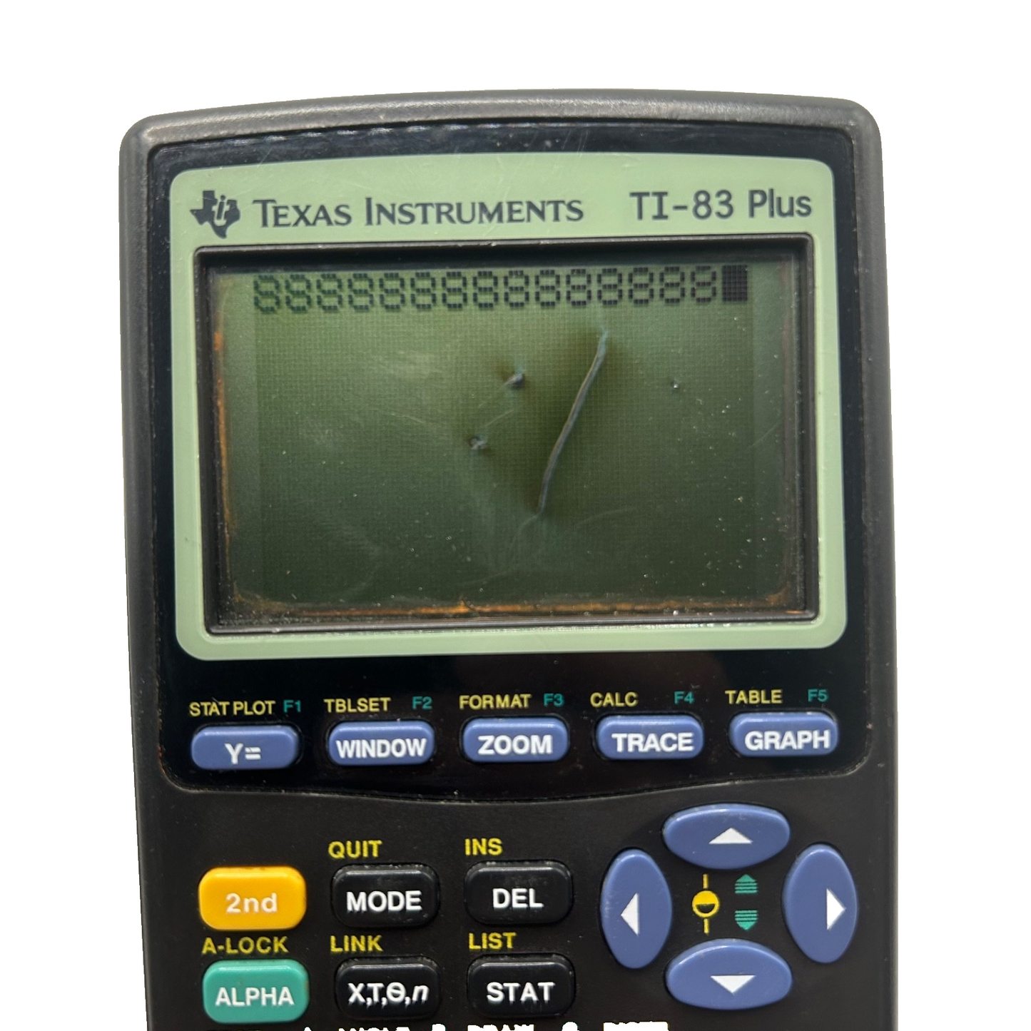 Texas Instruments TI-83 Plus Graphing Calculator w/ Cover Tested, Screen Damage