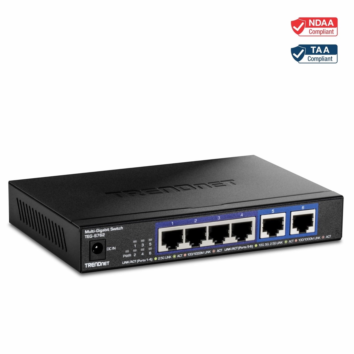 TRENDnet TEG-S762 Multi-Gigabit 6-Port Network Switch 4x2.5G 2x10G RJ45 Open Box