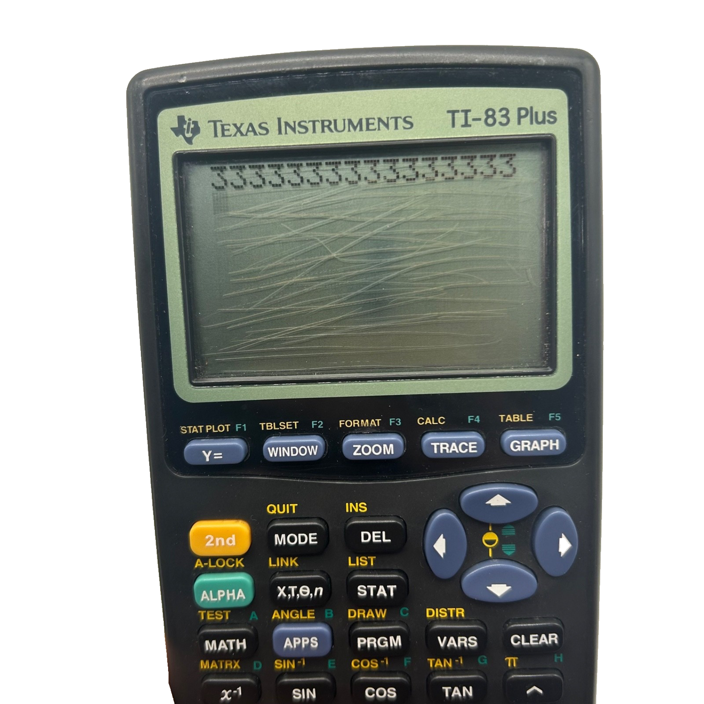 Texas Instruments TI-83 Plus Graphing Calculator – Heavy Screen Wear – Works