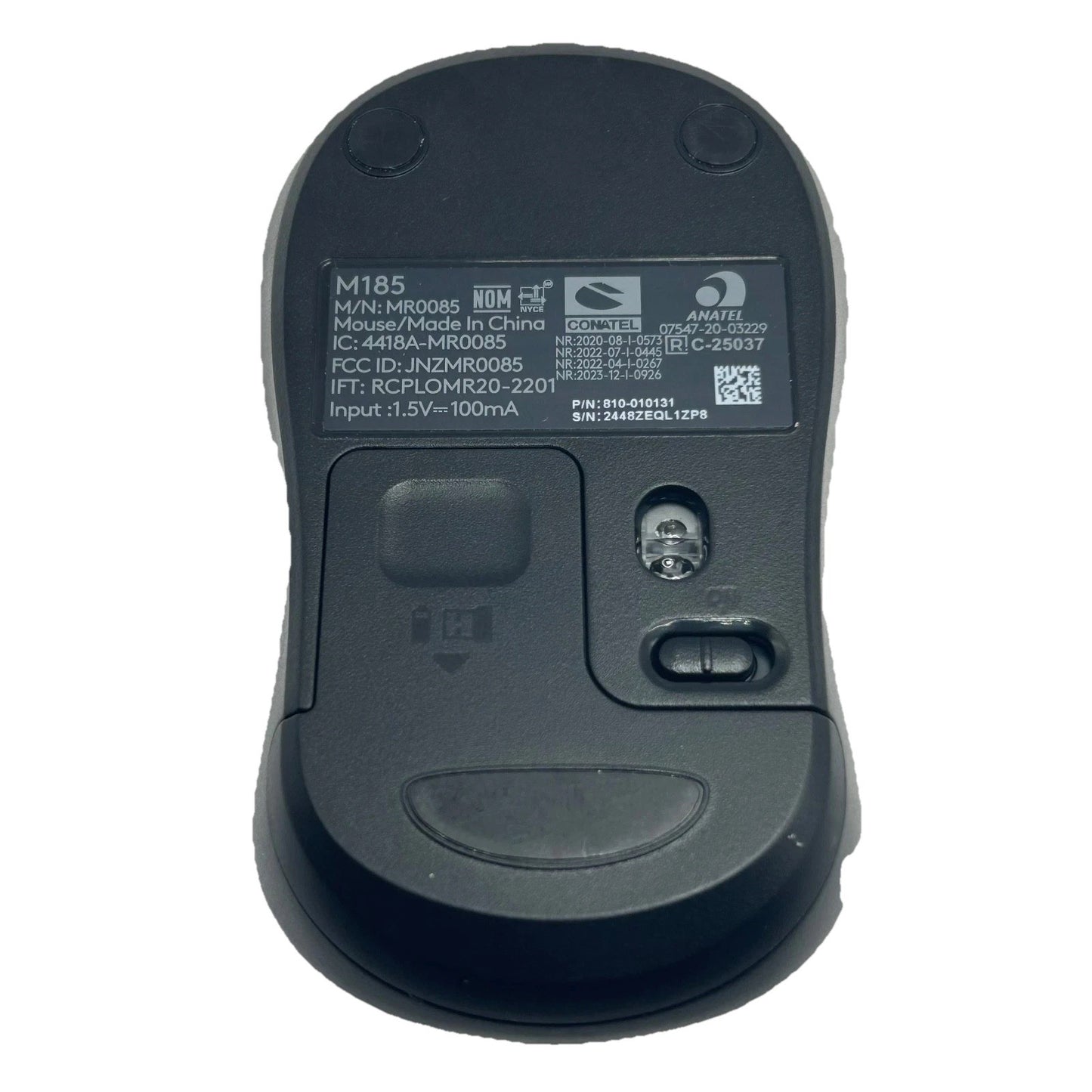 Logitech M185 Wireless Mouse Black Gray Open Box No USB Receiver
