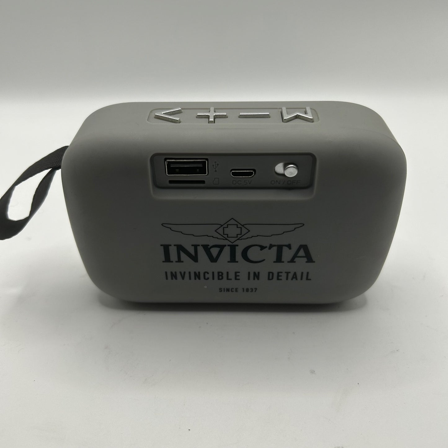 Invicta Portable Bluetooth Speaker Gray Wireless with USB & Micro-USB Charging