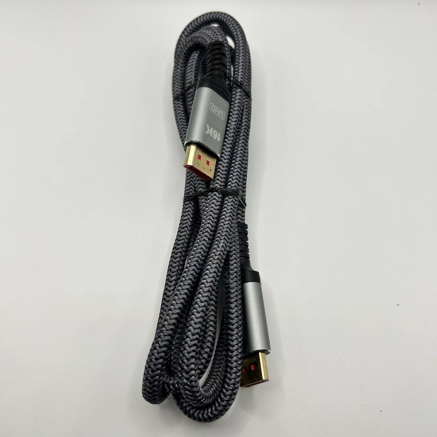 6FT DisplayPort Cable 1.4 UHD 16K Braided High-Speed DP to DP Cord – Gray