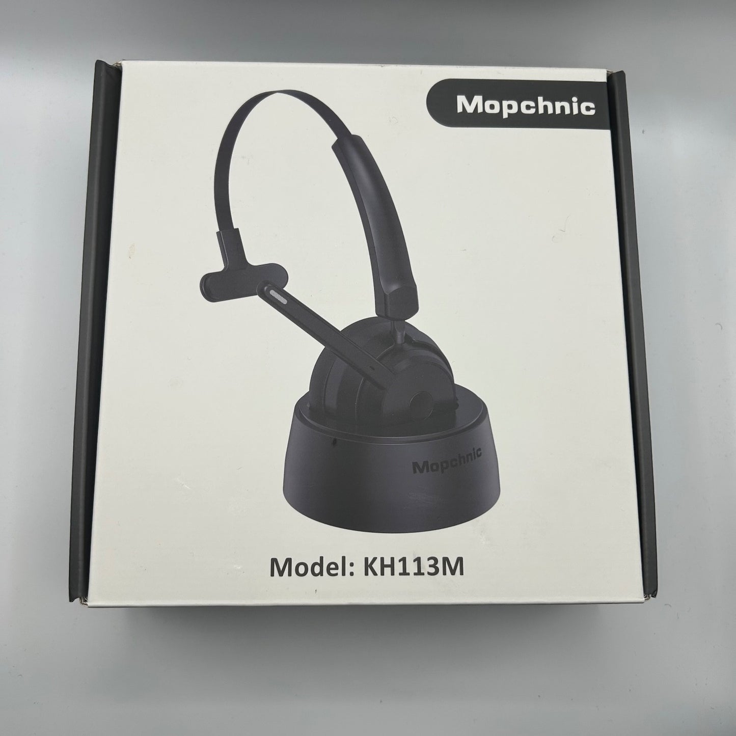 Mopchnic KH113M Wireless Bluetooth Headset w/ Mic & Charging Base Black