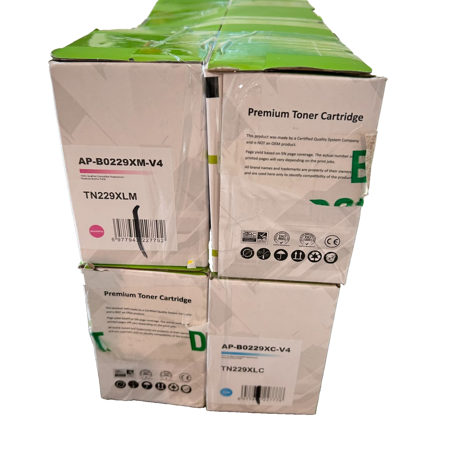 TN229XL 4‑Pack Compatible Toner Cartridges Set BK/C/M/Y for Brother Color Laser
