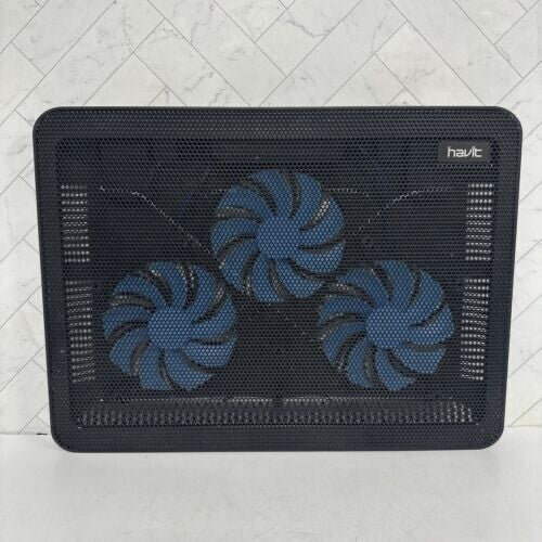 Havic Cooling Pad HV-F2056 with USB Cord Quiet 3-Fan Cooling Pad Tested Working