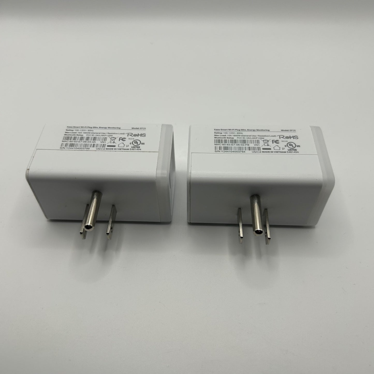 2x Kasa Smart Wi-Fi Plug Slim EP25 Energy Monitoring Outlet Alexa Google HomeKit