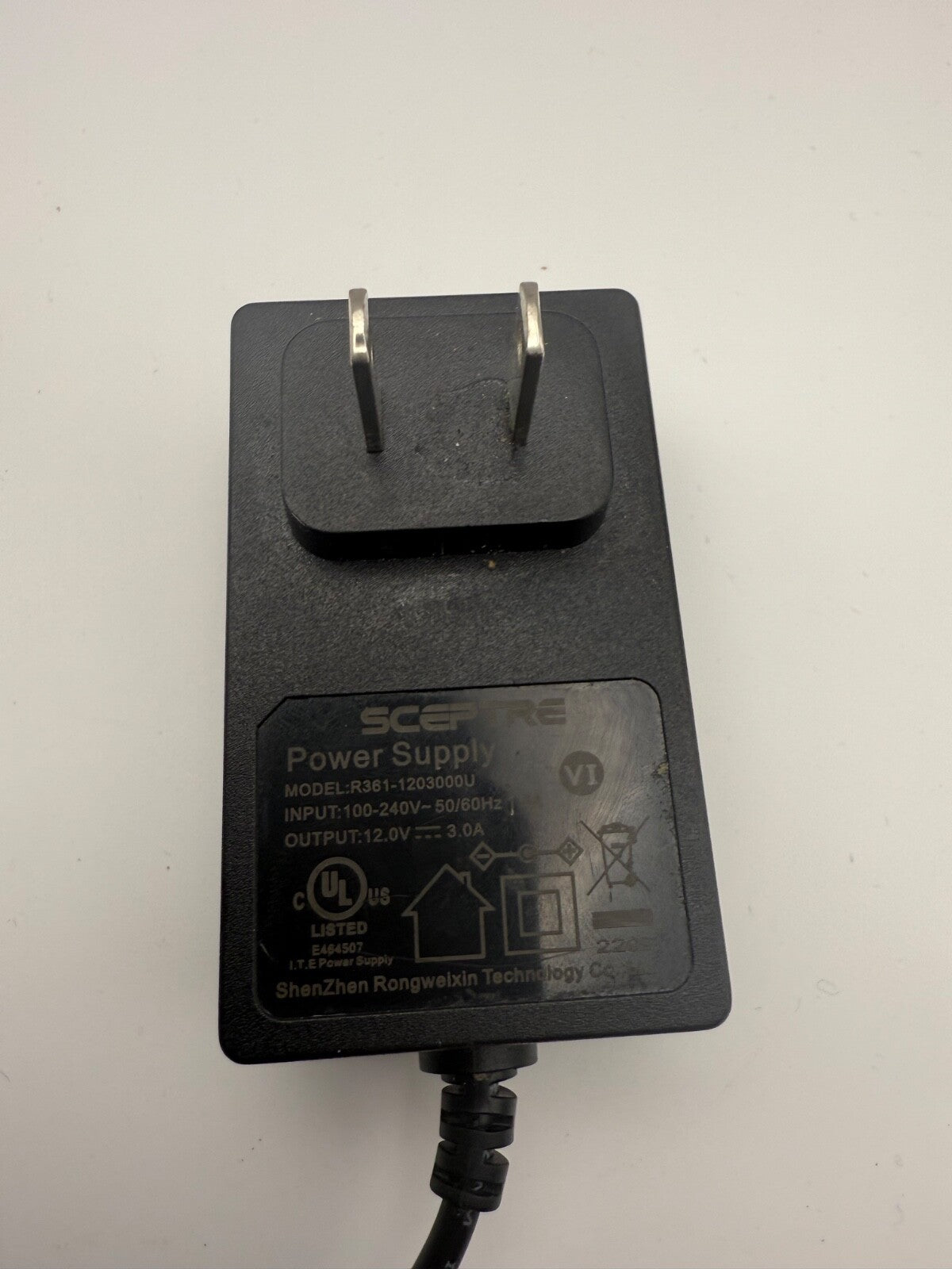 AC/DC Adapter 12V-2.5A 30W Power Cord Genuine Parts Made for Sceptre Monitor ...