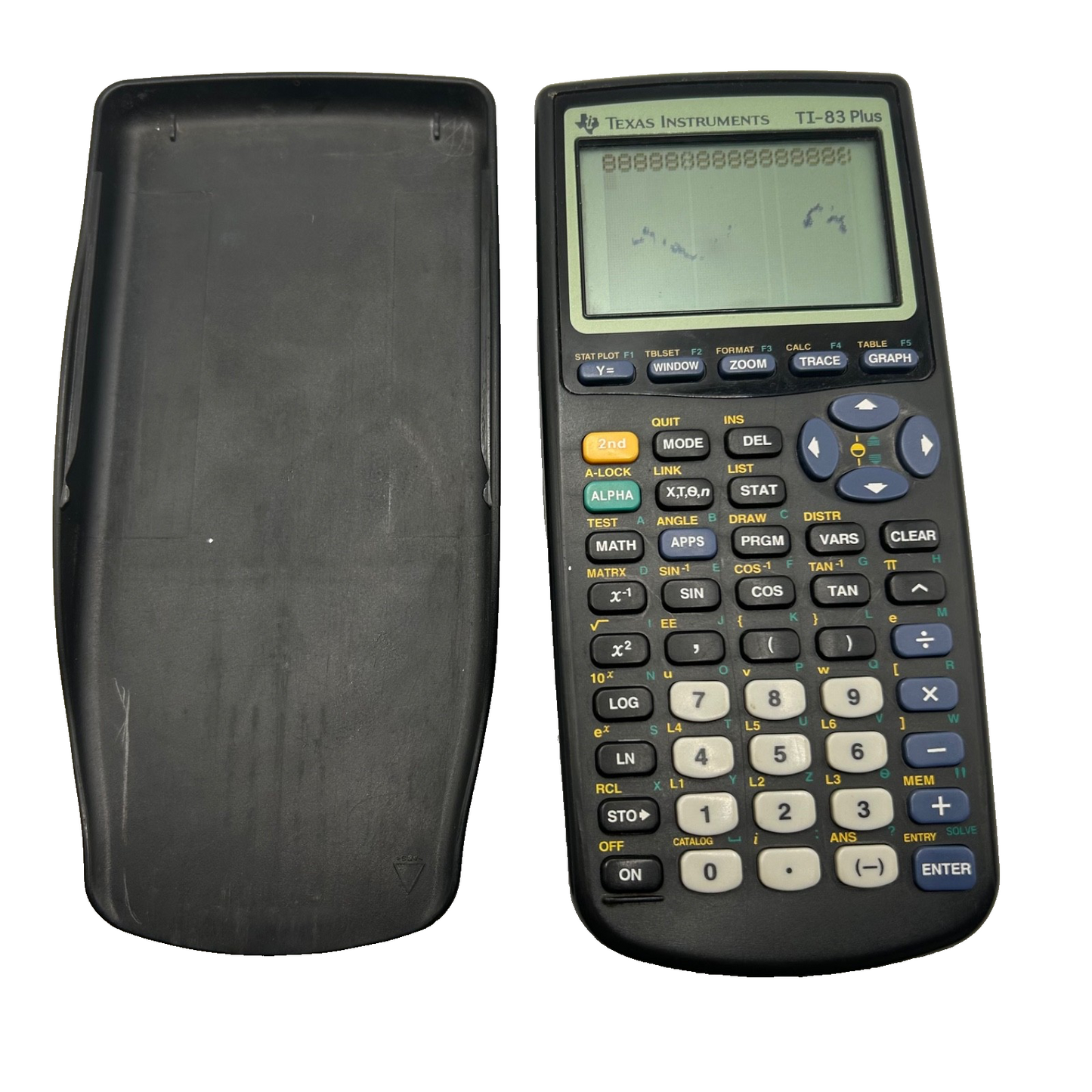 Texas Instruments TI-83 Plus Graphing Calculator w/ Cover – Tested, Screen Spots
