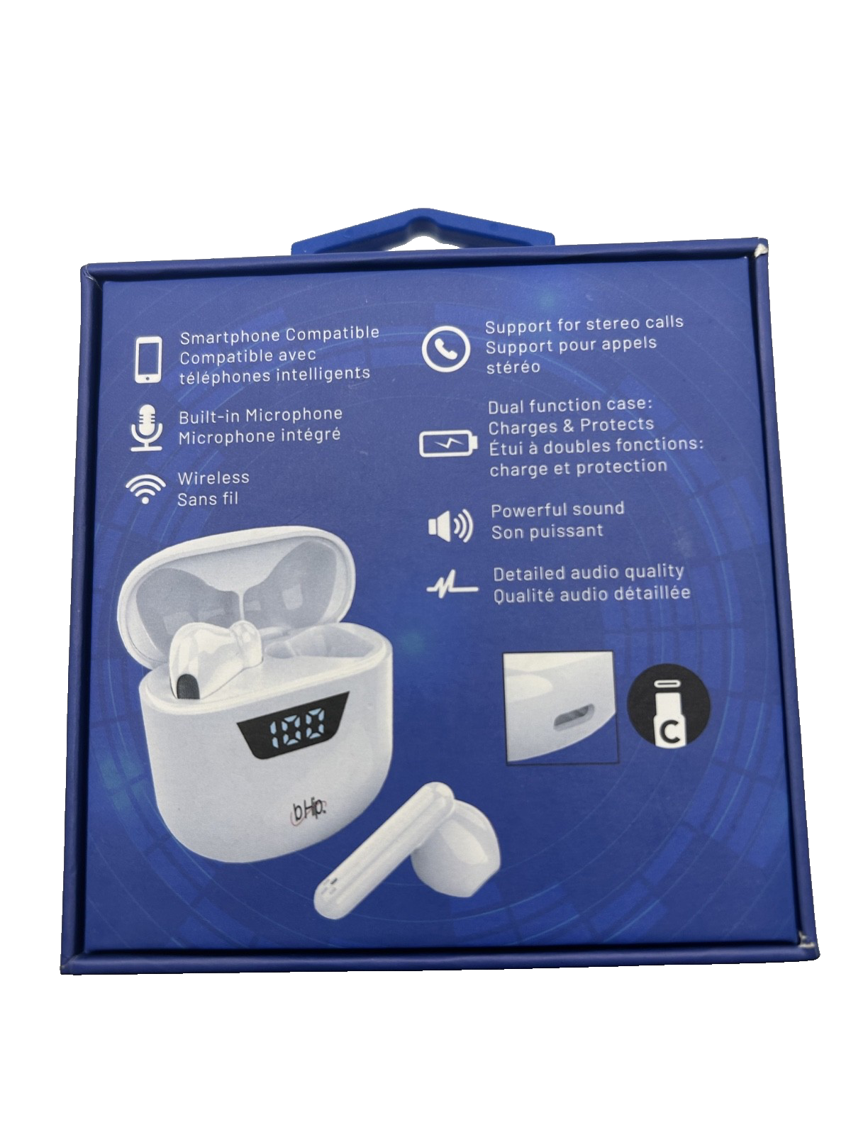 Wireless Duets Earbuds by bHip – Bluetooth 5.0, Touch Control, Digital Display