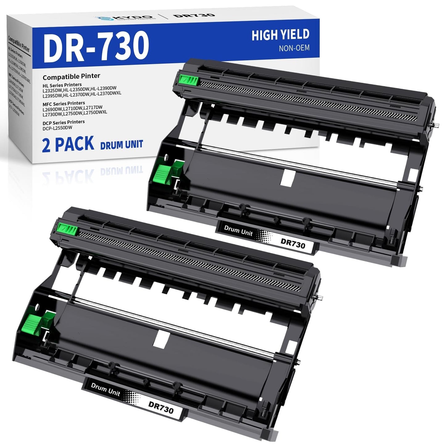 Compatible DR730 Drum Unit 2-Pack for Brother HL MFC DCP Series Printers