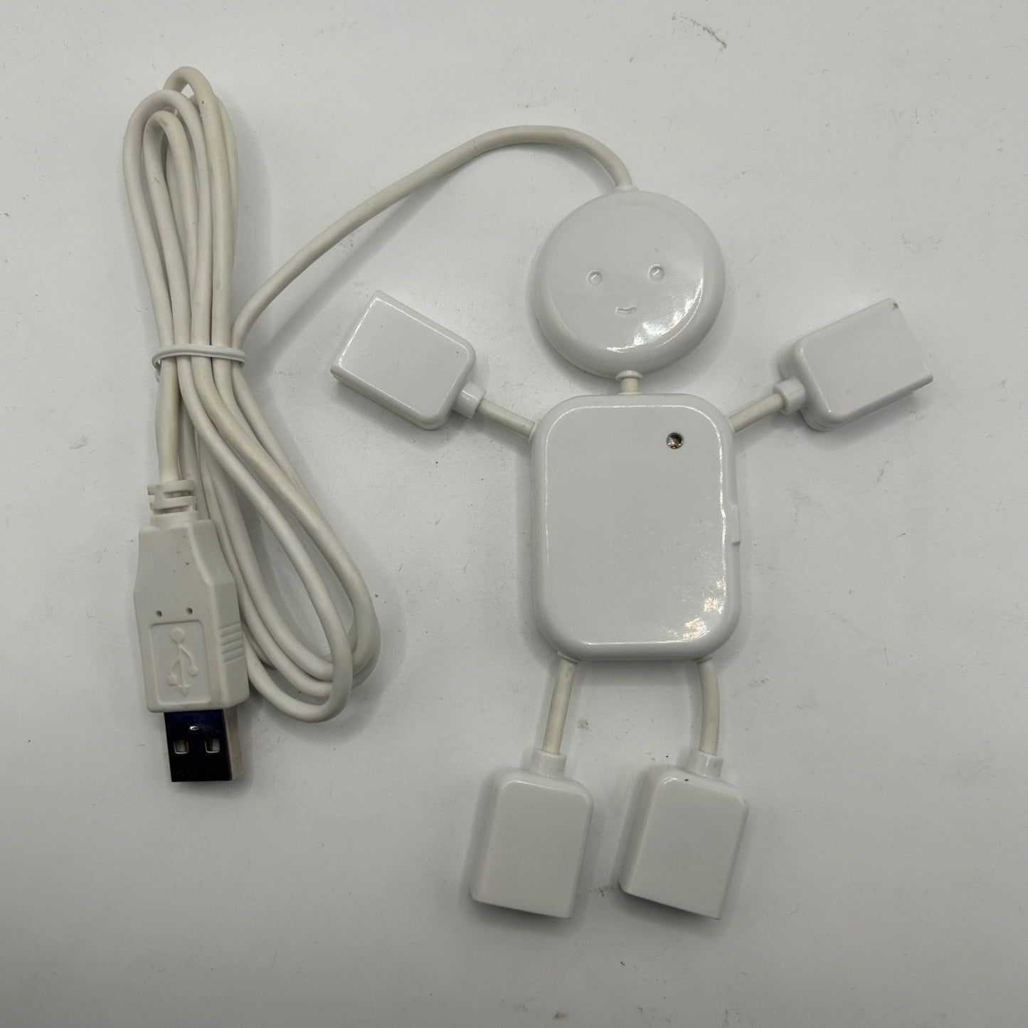 USB 2.0 4-Port Hub Man Shape Human Design Splitter White
