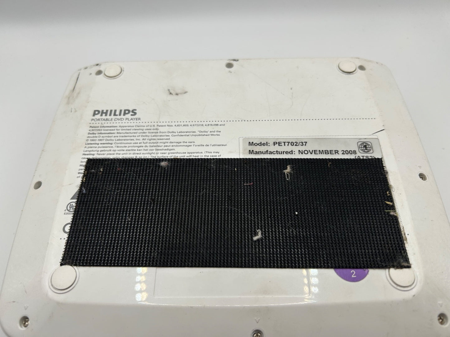 Philips PET702/37 Portable DVD Player – 7" Screen – Untested
