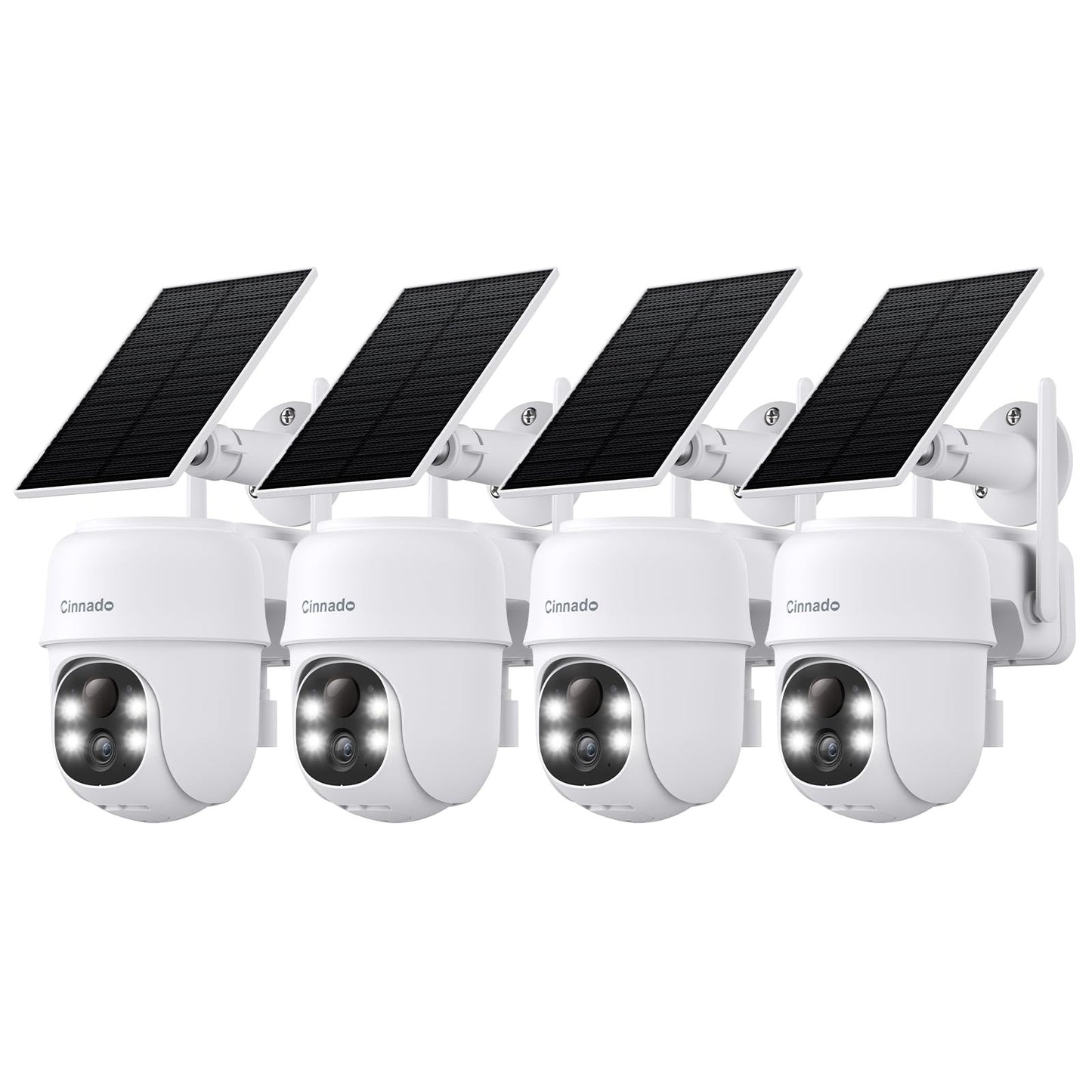Cinnado B6 2K Wireless Outdoor Security Cameras 4‑Pack Solar/Battery Powered