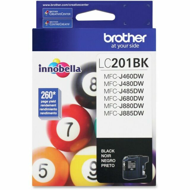 Brother LC201BK Black Ink Cartridge Genuine OEM for MFC-J460DW J885DW Printer