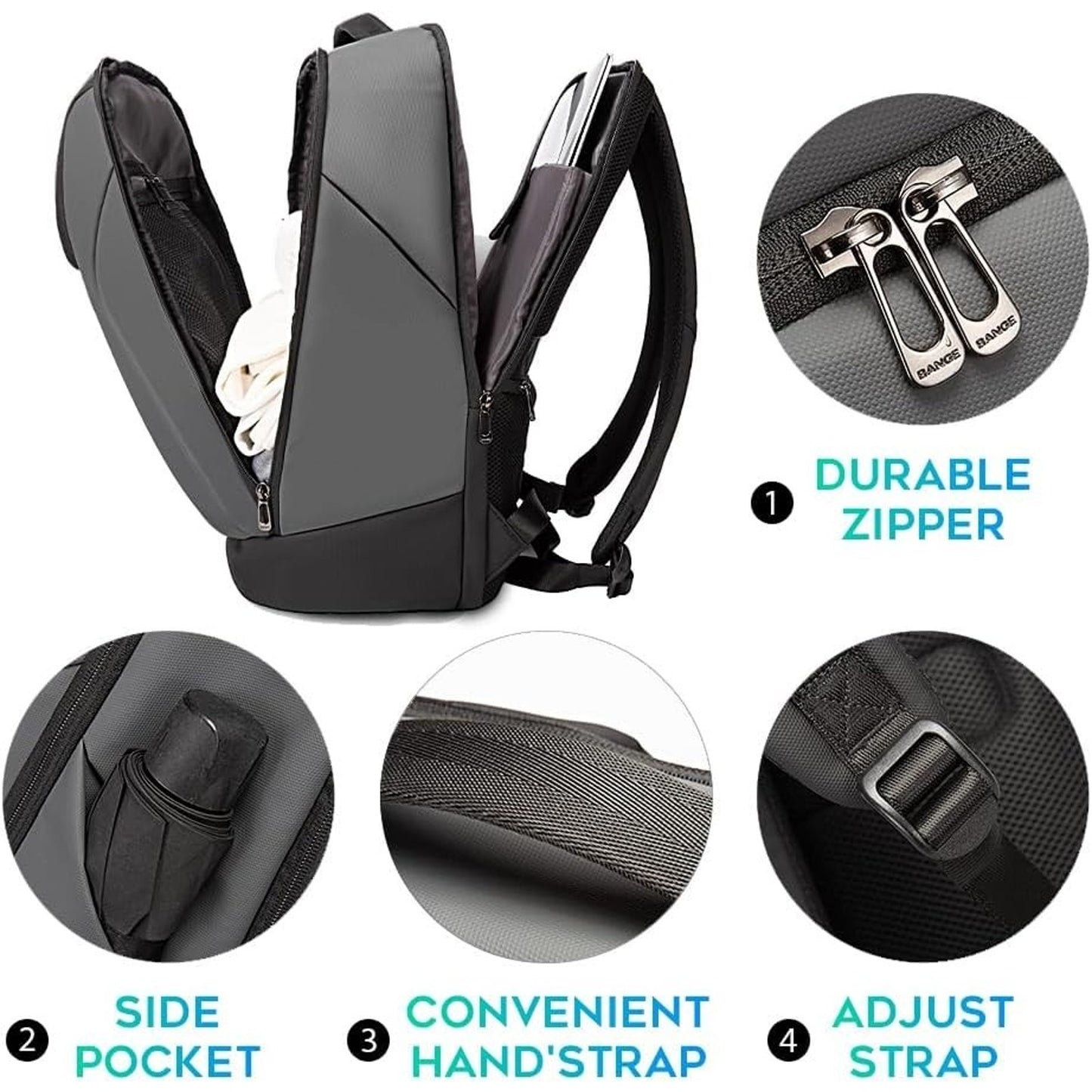 BANGE Business Commute Backpack Waterproof 15.6 in Laptop Travel Bag