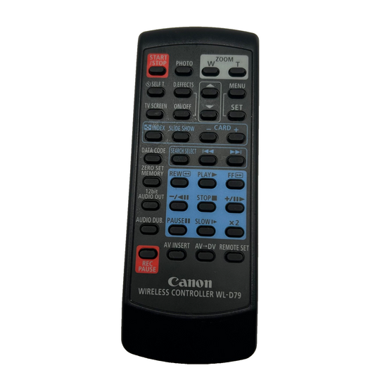 Canon WL-D79 Wireless Controller Remote for Camcorders & AV Devices