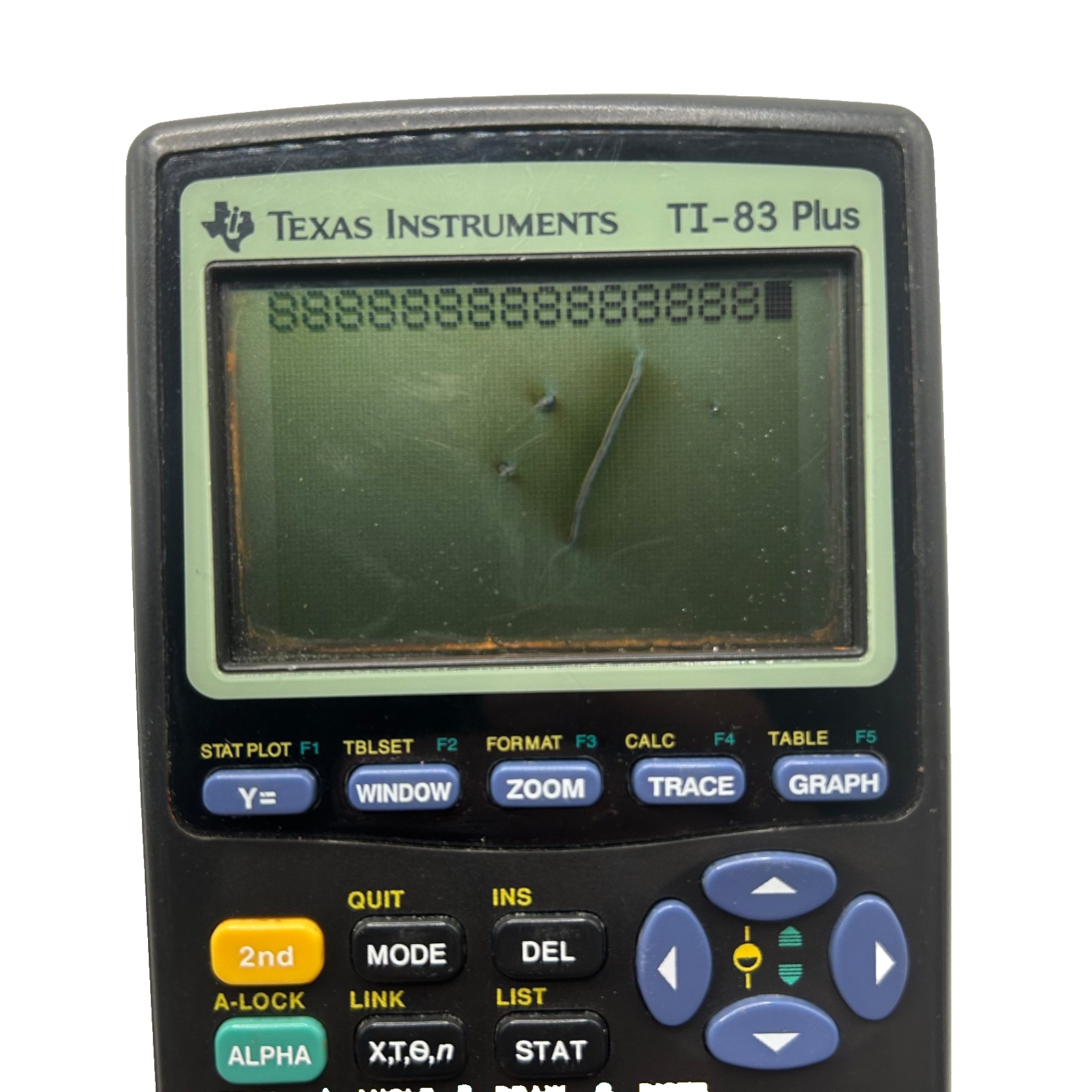 Texas Instruments TI-83 Plus Graphing Calculator w/ Cover  Tested, Screen Damage