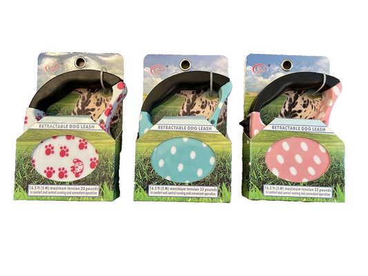 Pack of 3 Retractable Dog Leash 16.5ft – | For Dogs Up to 33 lbs