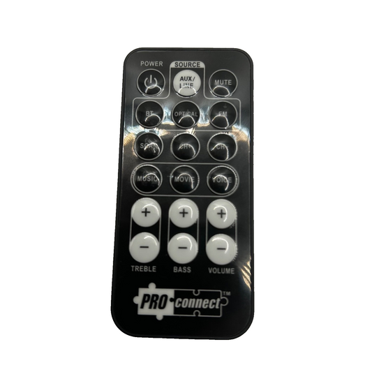 PROconnect Soundbar Remote Control – Treble/Bass/Volume – Tested – CR2025