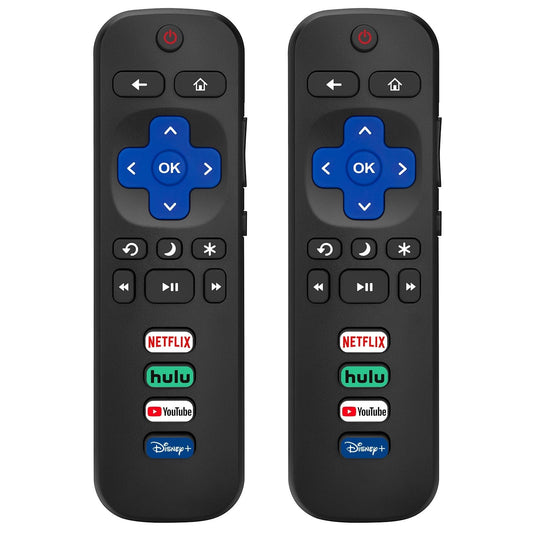 2-Pack Replacement Remote Control for Roku TV TCL Hisense Onn Philips Smart