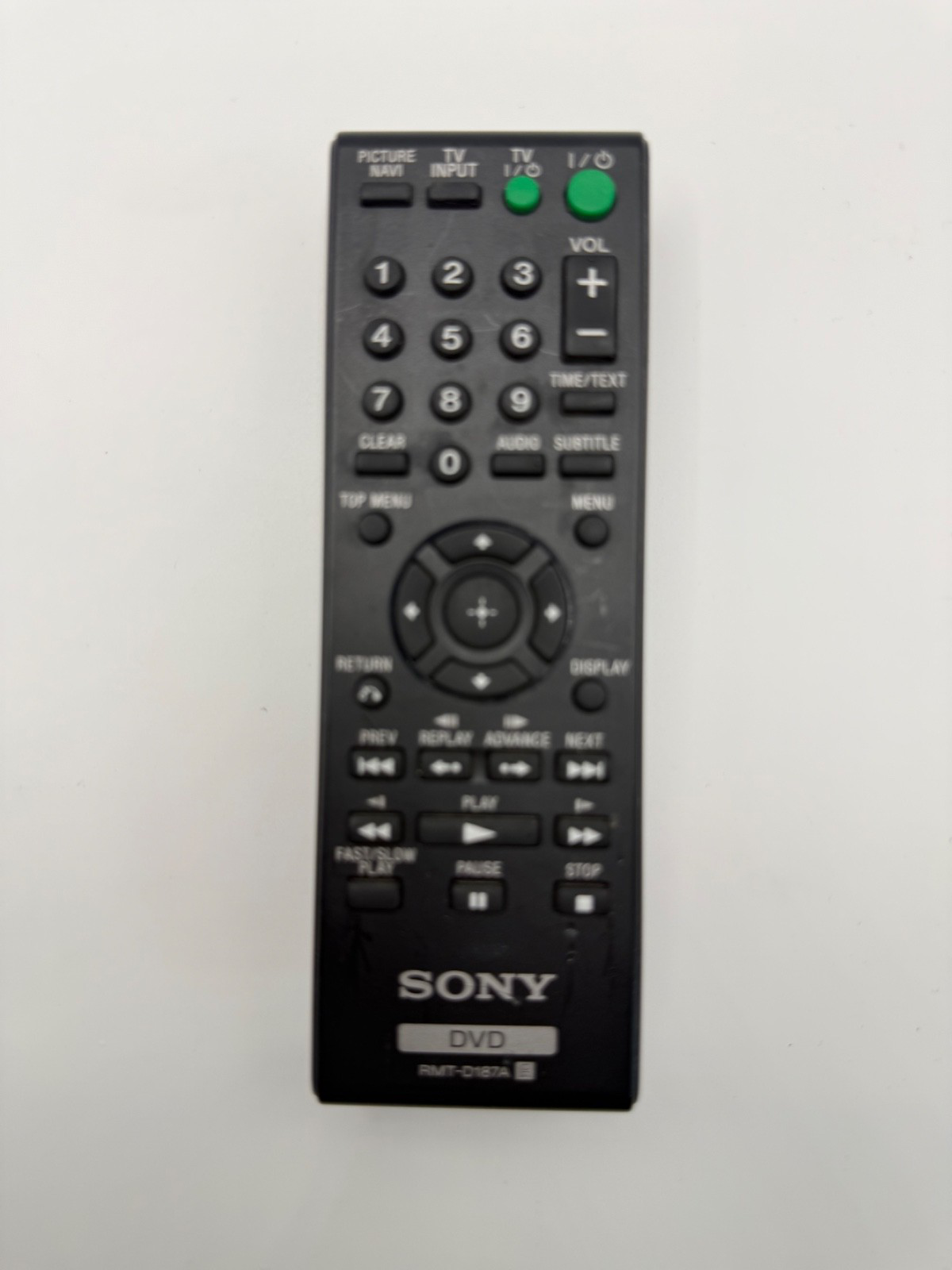 Genuine Sony RMT-D187A DVD Remote Control Original Tested