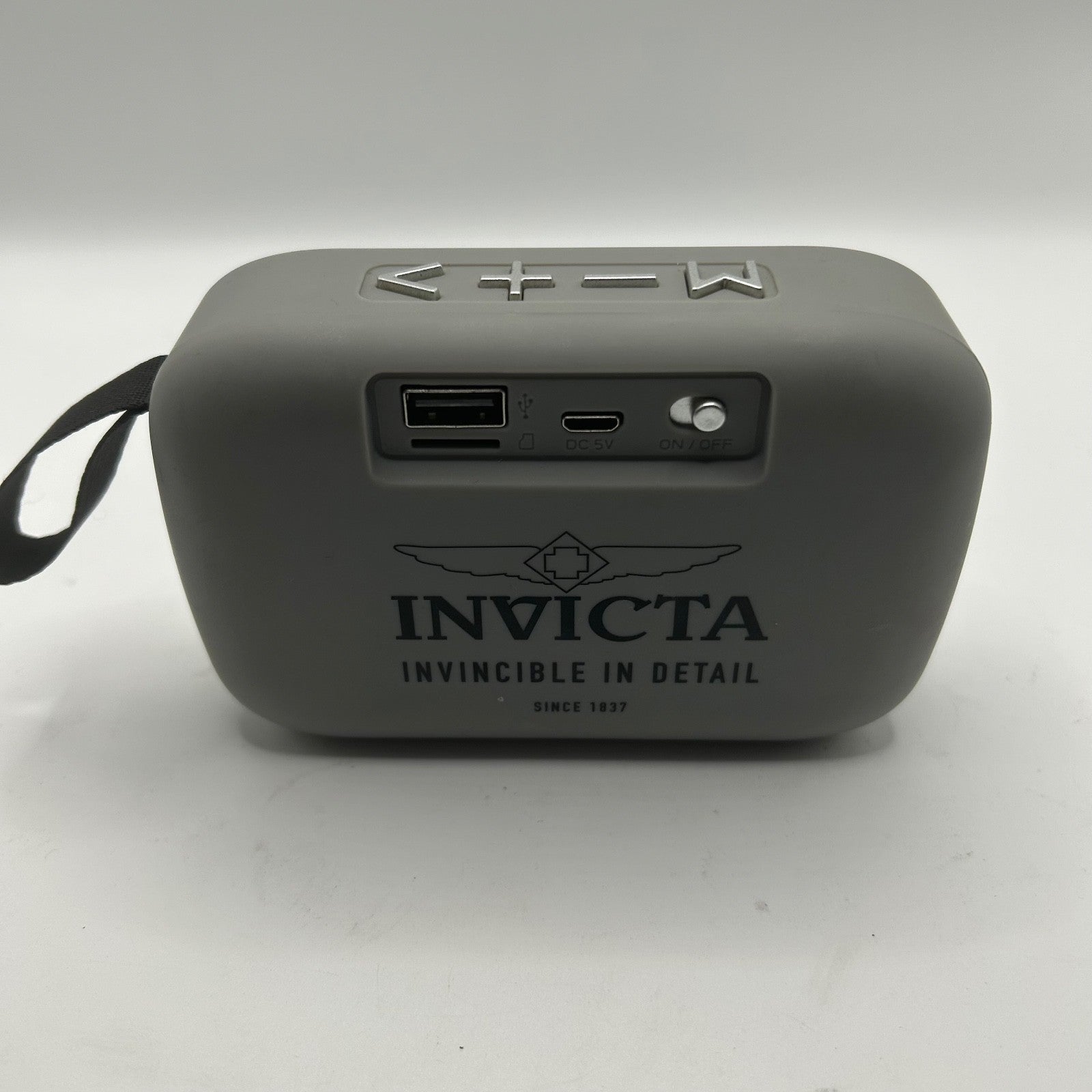 Invicta Portable Bluetooth Speaker Gray Wireless with USB & Micro-USB Charging