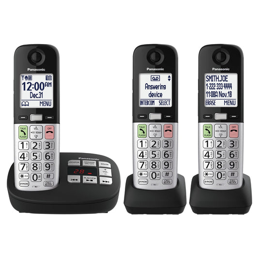 Panasonic KX-TGU433B Cordless Phone System 3 Handsets Answering Machine OPENBOX