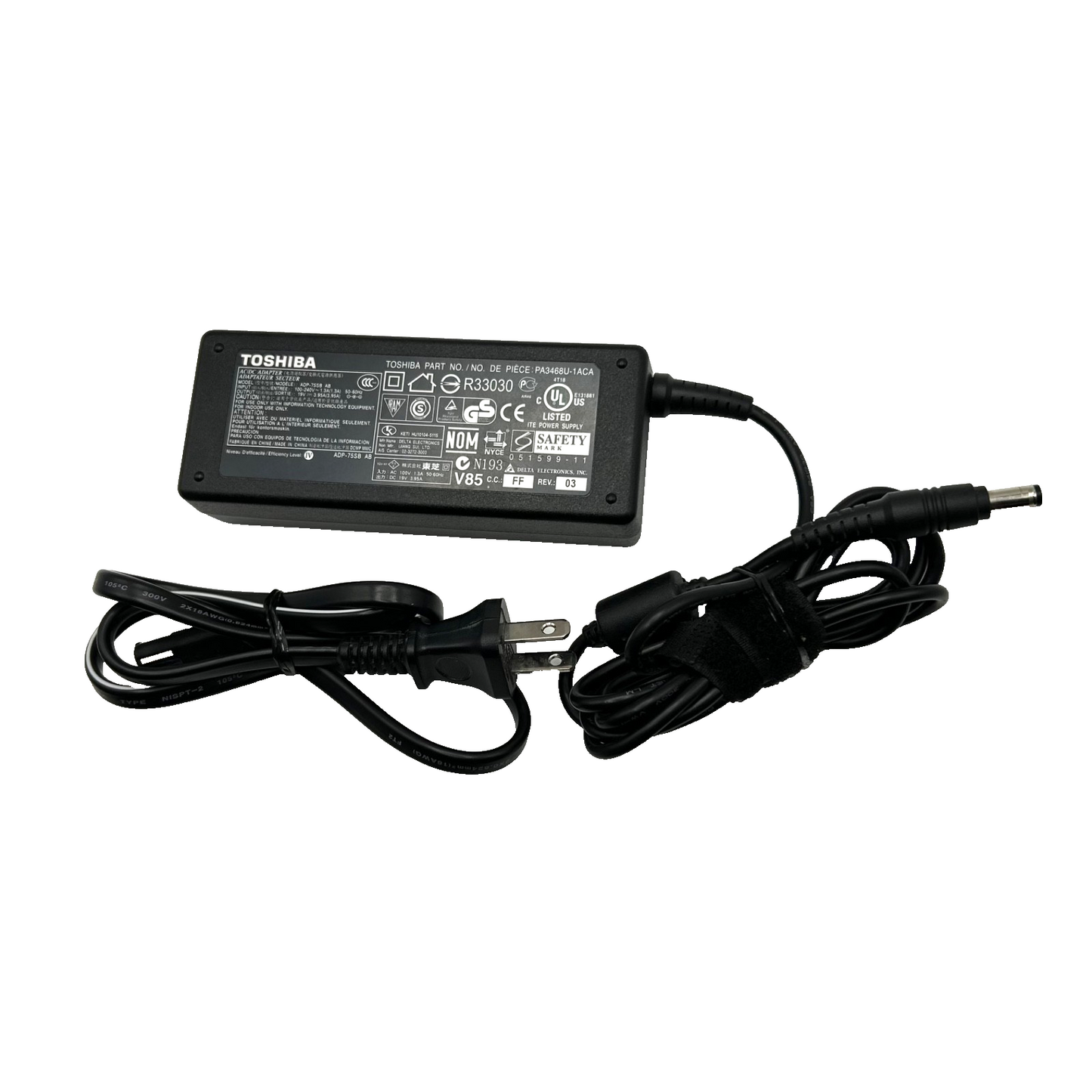 Toshiba AC Adapter PA3468U-1ACA 19V 3.95A ADP-75SB AB Laptop Charger