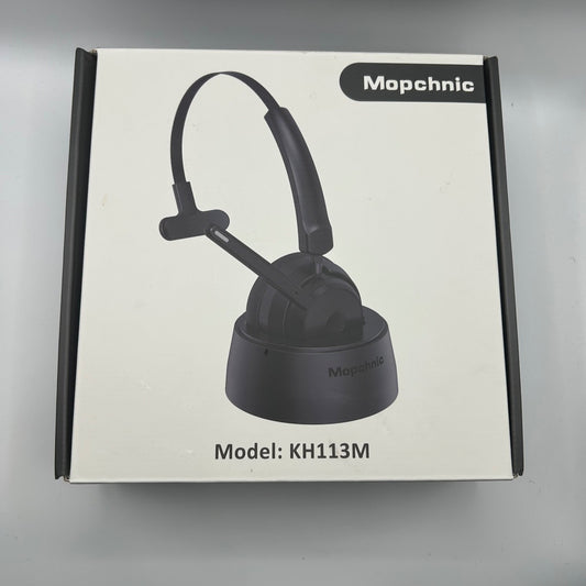 Mopchnic KH113M Wireless Bluetooth Headset w/ Mic & Charging Base Black