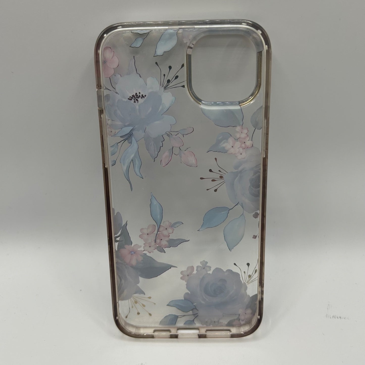 iPhone 14 Plus Clear Floral Case – Purple & Pink Flowers – Slim Protective