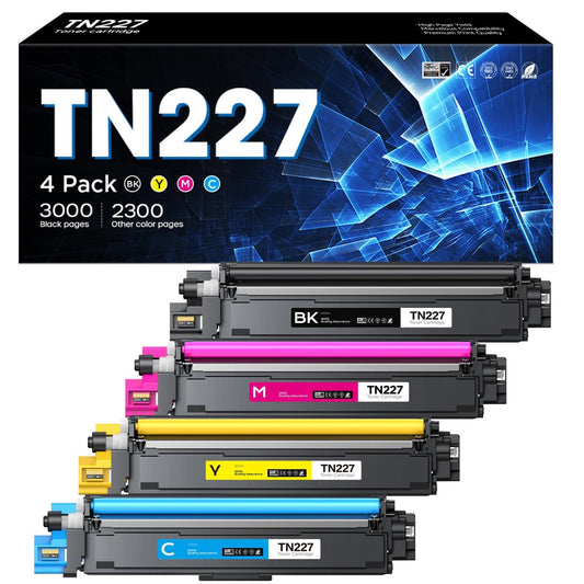 TN227 High Yield Toner 4-Pack for Brother MFC-L3770CDW HL-L3270CDW – Open Box