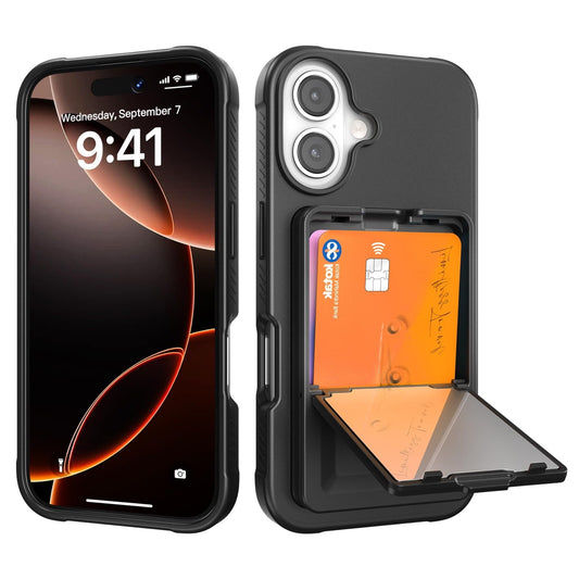 POCTOT For IPhone 16 Wallet Case-Thin Clear Cover, Slim & Protective Credit Card