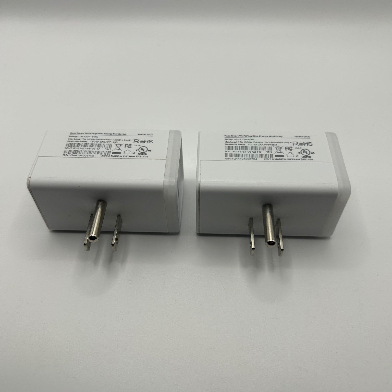 2x Kasa Smart Wi-Fi Plug Slim EP25 Energy Monitoring Outlet Alexa Google HomeKit
