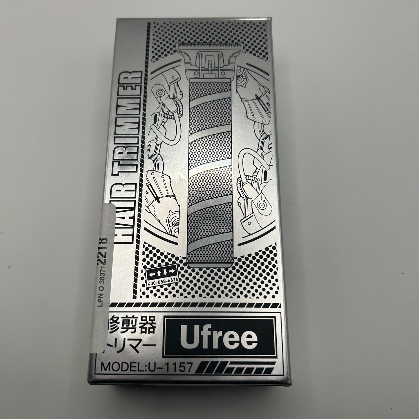 Ufree U-1157 Hair Trimmer – Cordless Metal Body, T-Blade, Gold, w/ Attachments
