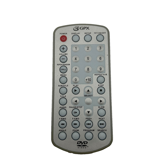 GPX PDL705 DVD Remote Control for Portable Player – CR2025 Battery – Tested