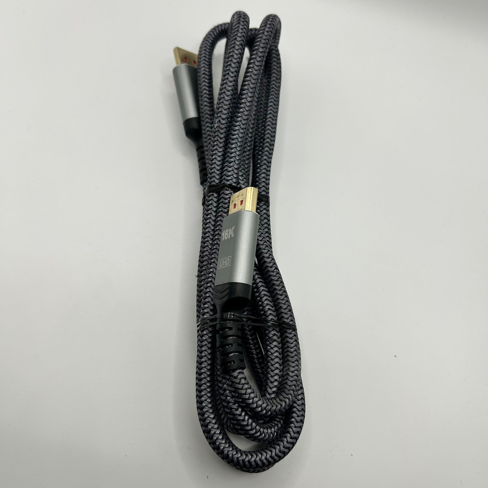 6FT DisplayPort Cable 1.4 UHD 16K Braided High-Speed DP to DP Cord – Gray