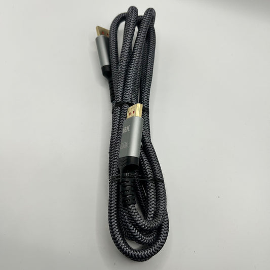 6FT DisplayPort Cable 1.4 UHD 16K Braided High-Speed DP to DP Cord – Gray