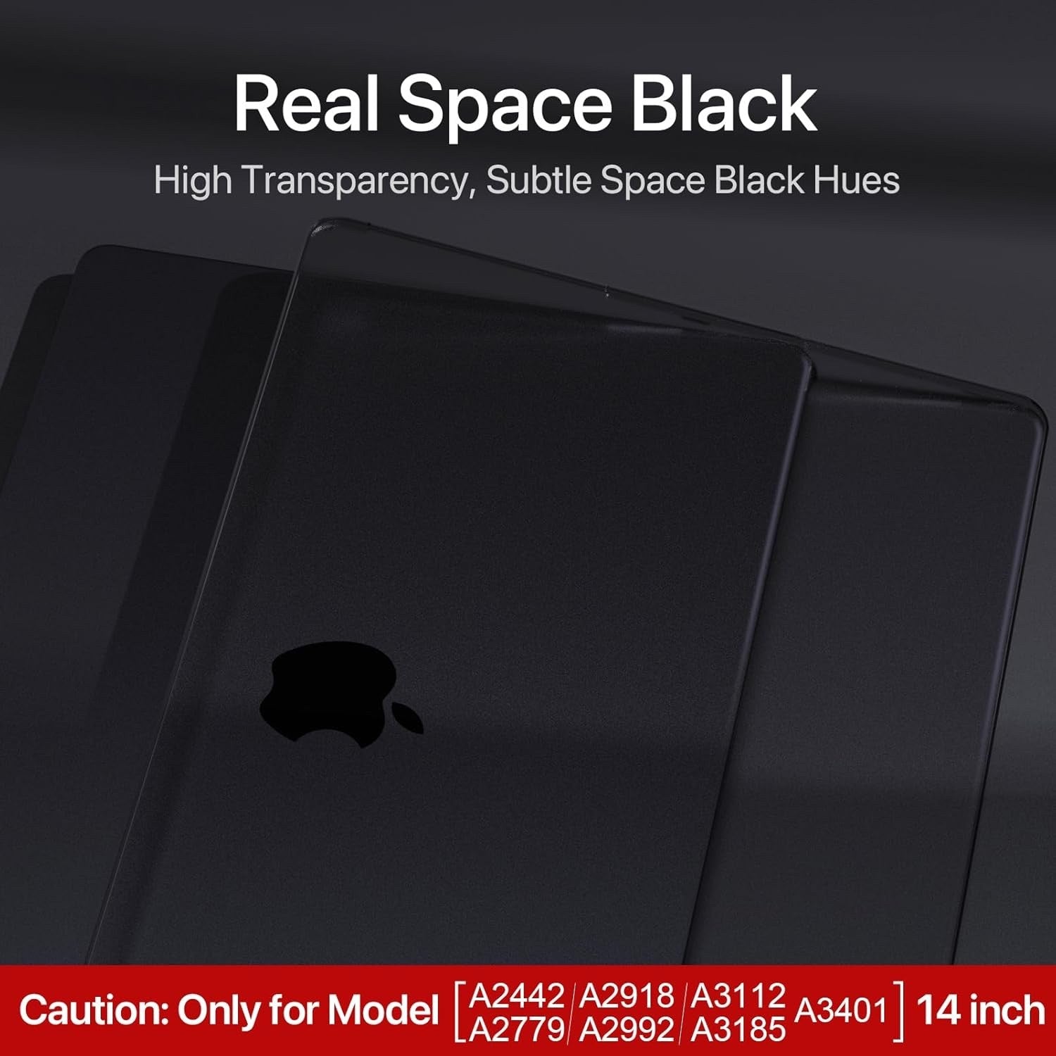 Soonjet MacBook Pro 14" Case 2024-2021 Hard Shell Matte Space Black Clear