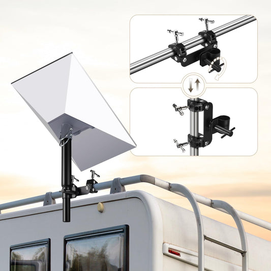 GADFISH Starlink Gen 3 RV Mount Kit Ladder & Roof Adjustable Pole Adapter