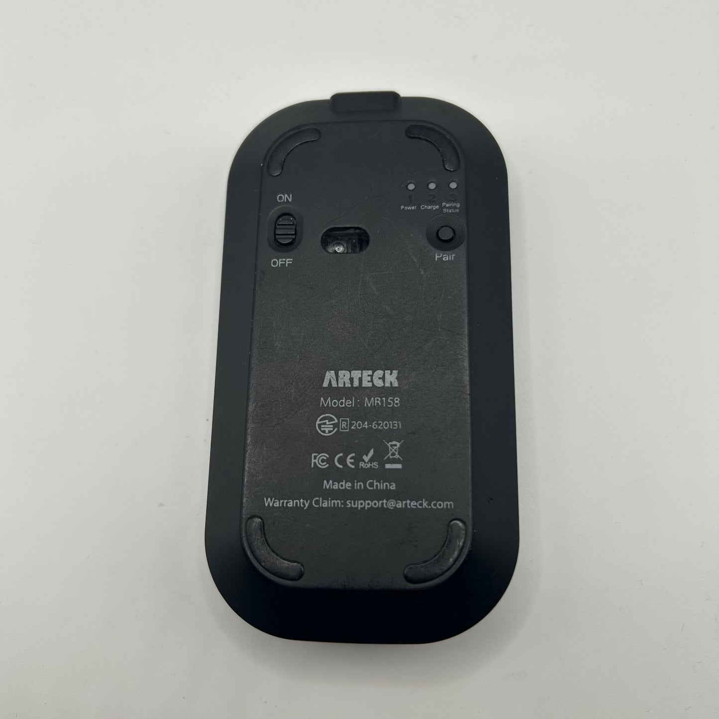 Arteck MR158 Bluetooth Wireless Mouse – Rechargeable Slim Black w/ Cable
