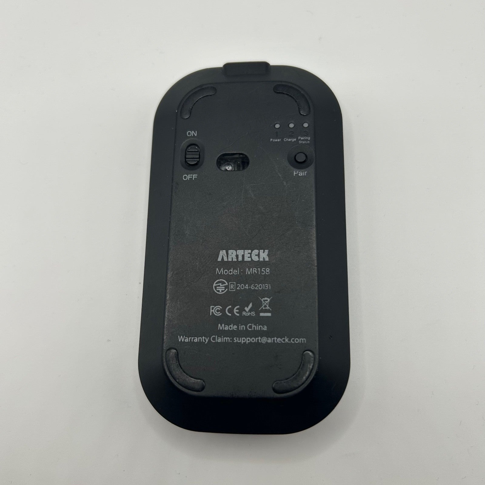 Arteck MR158 Bluetooth Wireless Mouse – Rechargeable Slim Black w/ Cable