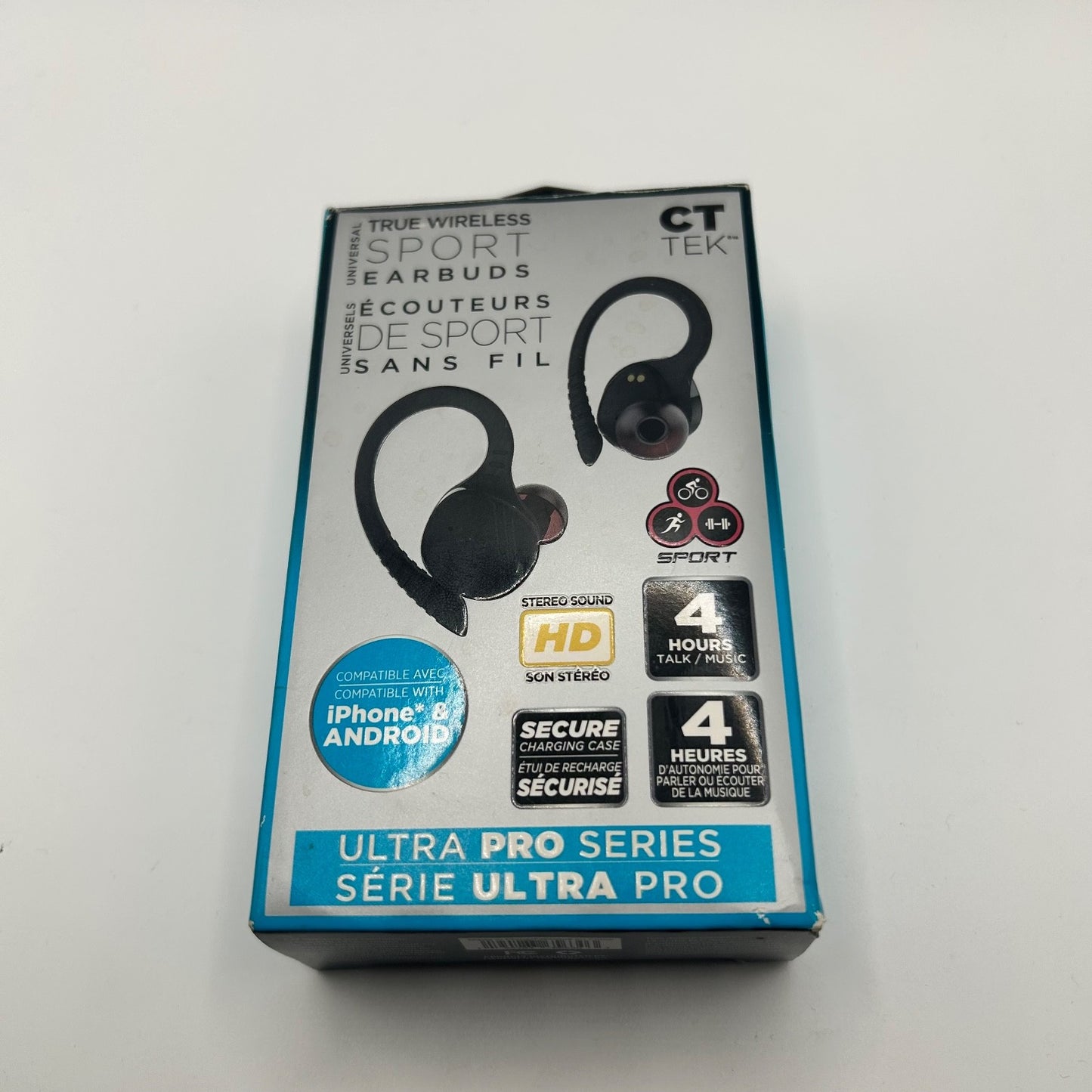 CT TEK Ultra Pro Wireless Sport Earbuds w/ Mic & Charging Case