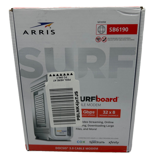 NEW ARRIS SURFboard SB6190 DOCSIS 3.0 Cable Modem 32x8 1Gbps Spectrum Xfinity