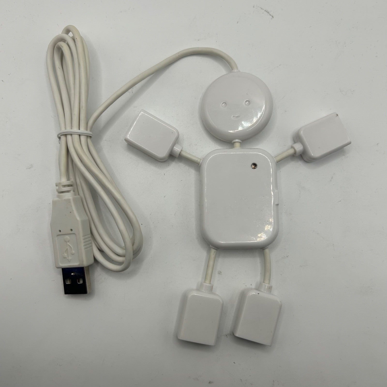 USB 2.0 4-Port Hub Man Shape Human Design Splitter White