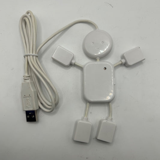 USB 2.0 4-Port Hub Man Shape Human Design Splitter White