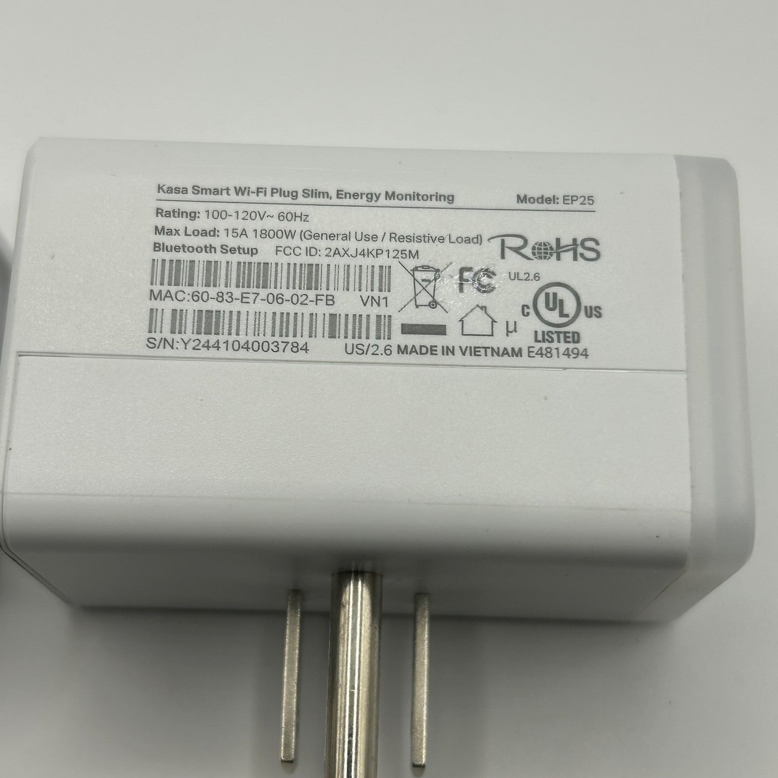 2x Kasa Smart Wi-Fi Plug Slim EP25 Energy Monitoring Outlet Alexa Google HomeKit