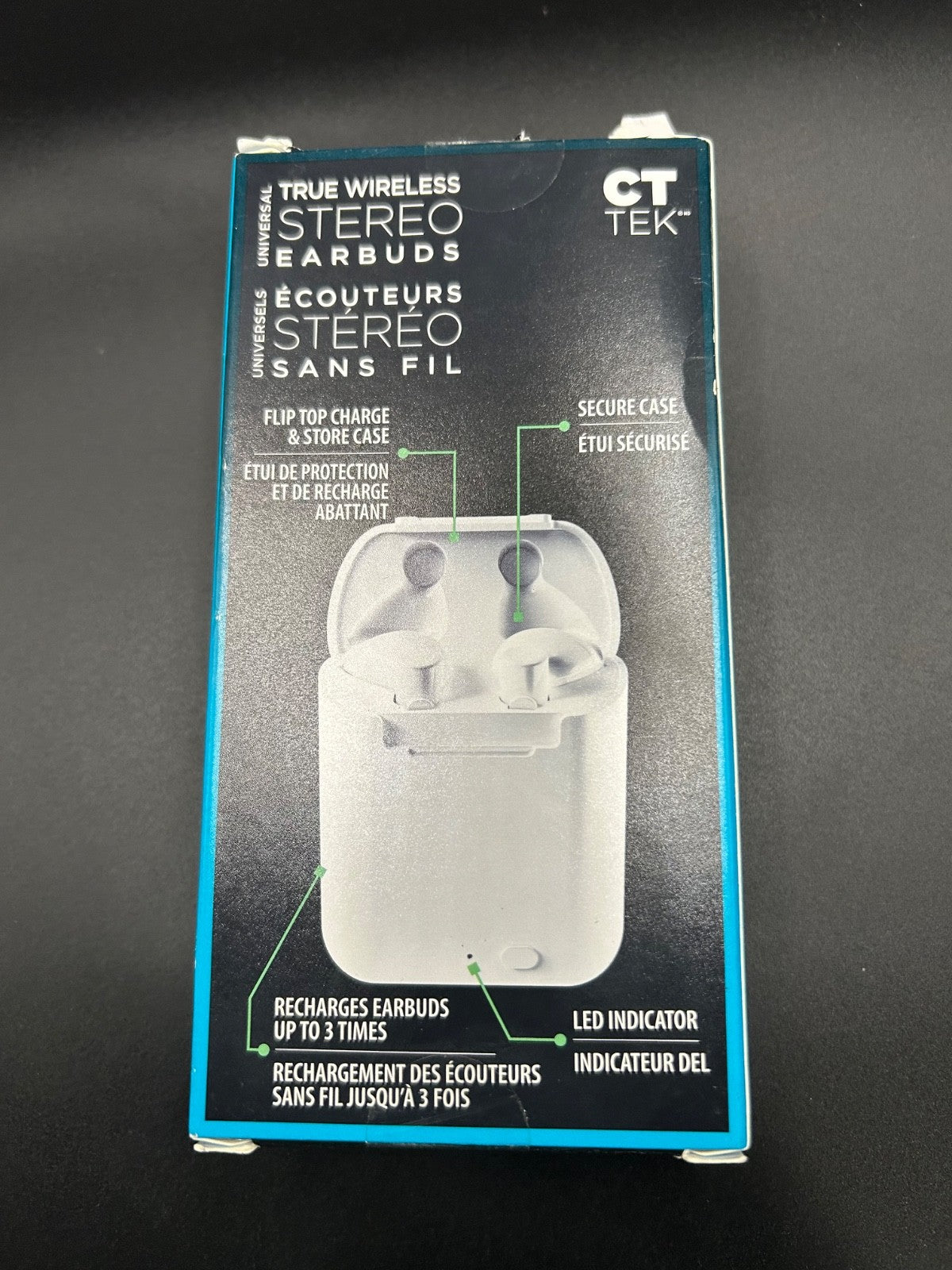 Lot of 6 CT TEK True Wireless Stereo Earbuds – Bluetooth, Mic, Charging Case